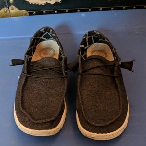 HEY DUDE DARK GREY LOAFERS